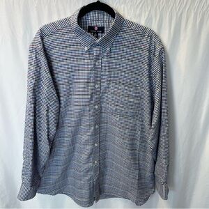 Thomas Stone Plaid Checkered Long Sleeve Button Down XL Office Corporate Work